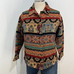 Southwestern Structured VTG Floral Folk Tapestry Studio Works Jacket [size 1X]